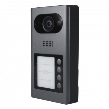 Video intercom IP - 2Mpx wide angle camera - Two-way audio | 4 call buttons - Mobile App for remote monitoring - Stainless steel, vandal proof - Surface mounting