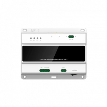 Switch 2-hilos for cascade - 3 groups of 2 wires - 10 cascade levels - Connection of 20 monitors and 2 boards - Surface or DIN rail mounting - TCP/IP Connection