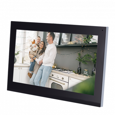 Video Intercom Monitor - TFT screen from 10" Android 8.1 - Two-way audio and inter-device calls - TCP / IP and WiFi - Slot MicroSD | 8 Alarm inputs - Surface mounting