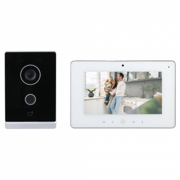 Video door entry kit - IP and PoE technology (board only) - TCP/IP, Wi-Fi and SIP - Includes Plate and Monitor - surface mount - Smart PSS Software | DMSS mobile app