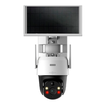 4G zonne-energie 4 Mpx PT IP-camera | 1/2,8” STARVIS CMOS 5Mpx | Dubbel licht: IR en wit licht | Menselijke detectie met actieve afschrikking | H.265+/H.265/H.264+/H.264 Compressie | Geluids- en lichtalarm | PIR