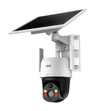 4G zonne-energie 4 Mpx PT IP-camera | 1/2,8” STARVIS CMOS 5Mpx | Dubbel licht: IR en wit licht | Menselijke detectie met actieve afschrikking | H.265+/H.265/H.264+/H.264 Compressie | Geluids- en lichtalarm | PIR