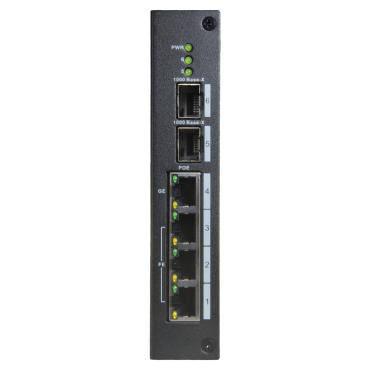 X-Security PoE Switch - 4 PoE ports + 2 SFP fiber ports - Speed 10/100Mbps - Port 60W 4 / ports 30W 1-3 / maximum 96W - Hi-PoE / IEEE802.3at (PoE+) / af (PoE+) - DIN rail mount