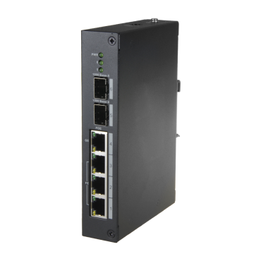 X-Security PoE Switch - 4 PoE ports + 2 SFP fiber ports - Speed 10/100Mbps - Port 60W 4 / ports 30W 1-3 / maximum 96W - Hi-PoE / IEEE802.3at (PoE+) / af (PoE+) - DIN rail mount