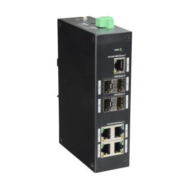 X-Security Switch - 5 Ports RJ-45 - 4 SFP Gigabit ports - Speed 10/100/1000Mbps - Supports dual power - DIN rail mount