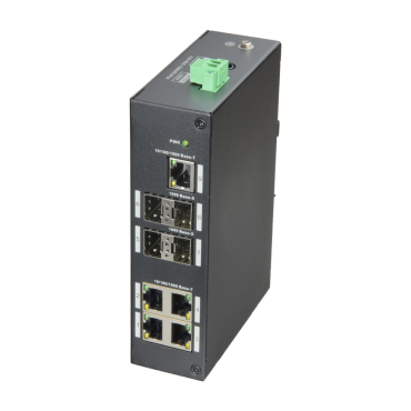 X-Security Switch - 5 Ports RJ-45 - 4 SFP Gigabit ports - Speed 10/100/1000Mbps - Supports dual power - DIN rail mount