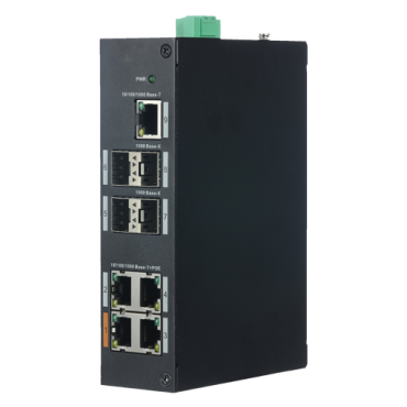 X-Security - PoE Switch - 4 PoE+ ports RJ45 + 1 x RJ-45 port - 4 SFP Gigabit ports - Speed 10/100/1000Mbps - 30W per port / Total maximum 96W - Port 1 supports HiPoE up to 60W