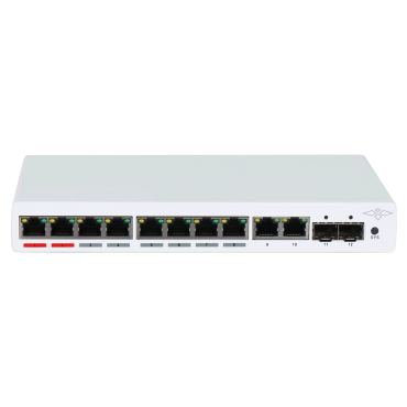X-Security PoE Switch - 8 PoE ports + 2 Uplink RJ45 + 2 SFP - Speed 10/100/1000Mbps - 90W port 1-2 / 30W ports 3-8 / Maximum 120W - LAN/STP/RSTP/MSTP/ACL/QoS/802.1X - LACP/Static LAG/IGMP Snoop/Port Mirror