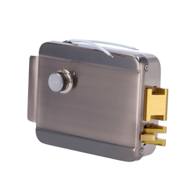 Electromechanical surface lock - Fail Safe (NC) opening mode - Applicable in Fire Protection Systems - LED status indicator - Programmable self-closing - Left-hand opening outwards
