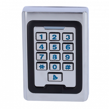 Stand-alone access control, Keyboard access and RFID, Relay output, alarm and bel, Wiegand 26, Time control, Suitable for outdoor IP68