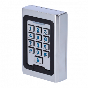 Stand-alone access control, Keyboard access and RFID, Relay output, alarm and bel, Wiegand 26, Time control, Suitable for outdoor IP68