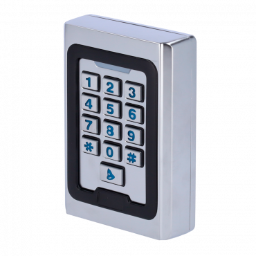 Standalone access control | EM card and PIN access | Relay, pushbutton and buzzer outputs | Wiegand 26 | Time control | Valid for interior