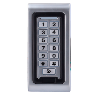 Standalone access reader | EM card and PIN access | Relay output, alarm and doorbell | Wiegand 26 | Time control | Suitable for exterior IP68