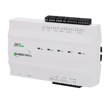 Multi-identification access controller - Facial, fingerprint, card, dynamic QR or PIN - TCP/IP Communication - 2 Wiegand readers | 2 RS485 readers - Relay output for 1 door - ZKBioCV Software 5 doors/5 APP included