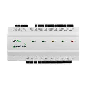 Multi-identification access controller - Facial, fingerprint, card, dynamic QR or PIN - TCP/IP Communication - 4 Wiegand readers | 8 RS485 readers - Relay output for 4 doors - ZKBioCV Software 5 doors/5 APP included
