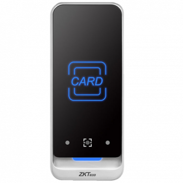 ZKTeco access reader - Access by QR code and/or EM card - LED and acoustic indicator - RS485 and Wiegand communication - Compatible with ATLAS controllers - Suitable for outdoor IP65