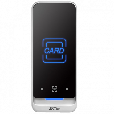 ZKTeco access reader - Access by QR code and/or MF card - LED and acoustic indicator - RS485 and Wiegand communication - Compatible with ATLAS controllers - Suitable for outdoor IP65