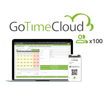 Time attendance and access control licence | Cloud-based | Annual fee | Packet of 100 users | Remote GPS tracking | Generation and export of different reports | Multilanguage | Advanced functions