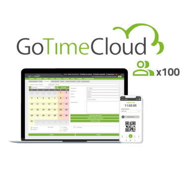 Time & Attendance Cloud License - 100 users / 100 APPs - Cloud - annual fee | Price user/year - Remote GPS tracking - Generation and export of different reports - Multilanguage | Advanced functions