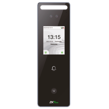 Access Control and Time & Attendance - Facial, EM card and QR - 3.000 QR codes | 200.000 records - Display 2.4" TFT touchscreen TCP/IP and WiFi - Suitable for exterior IP65 - Compatible with ZKTeco softwares