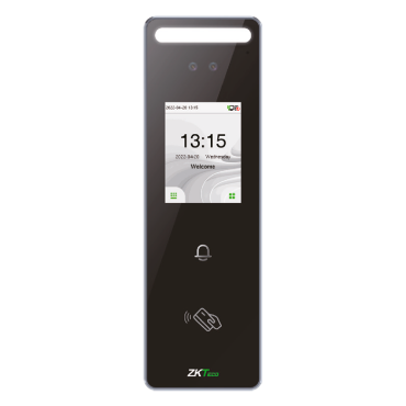 Access Control and Time & Attendance - Facial and EM card - 3.000 cards | 200.000 records - Display 2.4" TFT touchscreen TCP/IP and WiFi - Suitable for exterior IP65 - Compatible with ZKTeco softwares