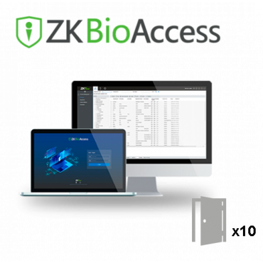 Access Control Software License Capacity 10 doors - TCP / IP communication | Wifi - Server/Browser System Architecture - Compatible with ZKTeco controllers - PostgreeSQL Professional Database