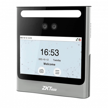 Aanwezigheids- en toegangscontrole ZKTeco - Gezichtsherkenning en PIN - 4,3" TFT-touchscreen - 500 gezichten | 150.000 records - TCP/IP en USB | aanwezigheidsmodi - ZKBioAccess 5D free software included