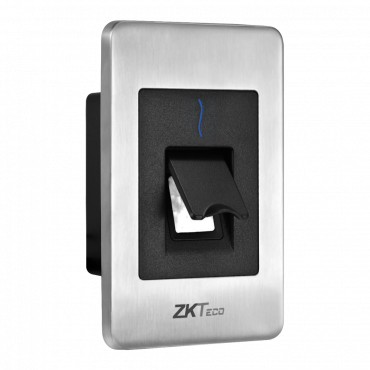 Access reader - Access by fingerprint and/or EM card - LED and acoustic indicator - RS485 Communication - Compatible with ZK-INBIO - Embedded installation | Suitable for outdoor use