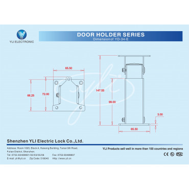 Bracket for the holder Dimensions: 147.55 x 72 x 65.50 mm - Rotation 180º - Black colour - Made of carbon alloy - Cable pass