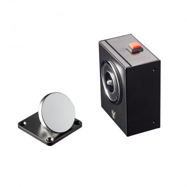 Electromagnetic holder - For single doors - Retention force 50 Kg - Manual door release button - Power supply 24V DC - Wall or bracket mounting