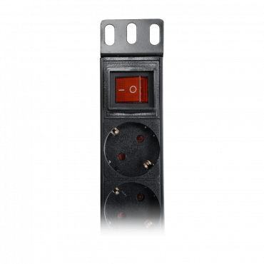Multiple power point - Rackable format 1U - 8 outputs up to 250VAC / 16 A max. - On/off switch - Black colour