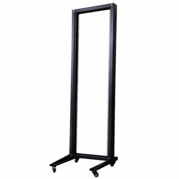 Open floor standing cabinet - Up to 18U rack of 19" - Structure of 2 posts - Mobile Rack - Up to 120 kg load - Black colour