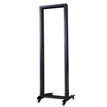 Open floor standing cabinet - Up to 18U rack of 19" - Structure of 2 posts - Mobile Rack - Up to 120 kg load - Black colour
