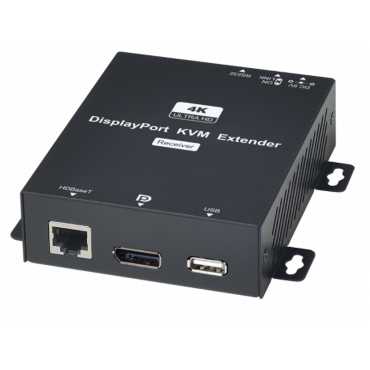 4K DisplayPort KVM with USB CAT5e Extender 150M - Resolution up to 4K@30Hz 4:4:4 - Signal extension up to 150M over CAT5e or greater - Built-in 4 ports USB at RX unit - Supports bi-directional RS232...