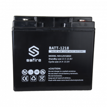 Rechargeable battery - AGM lead acid technology - Voltage 12 V - Capacity 18 Ah - 168 x 181 x 77 mm / 5600 g - For backup or direct use