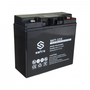 BATT-1218: Rechargeable battery - AGM lead acid technology - Voltage 12 V - Capacity 18 Ah - 168 x 181 x 77 mm / 5600 g - For backup or direct use