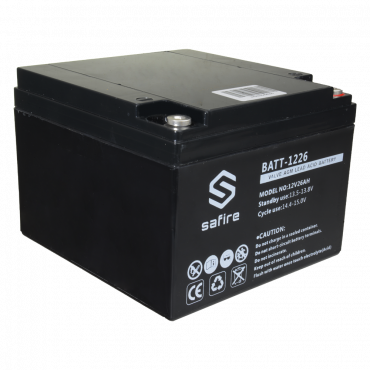 Rechargeable battery - AGM lead acid technology - Voltage 12 V - Capacity 26 Ah - 182 x 166 x 126 mm / 8400 g - For backup or direct use