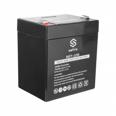 Rechargeable battery - AGM lead acid technology - Voltage 12 V - Capacity 5.0 Ah - 105 x 90 x 70 mm / 1630 g - For backup or direct use