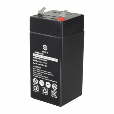 Rechargeable battery - AGM lead acid technology - Voltage 4 V - Capacity 4.0 Ah - 106 x 47 x 47 mm / 450 g - For backup or direct use