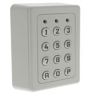ABS Housing - Metal keys - surface mounting - 12V AC/DC - IP65 - 1 relais CRT 1A / 1 open collector 250 mA