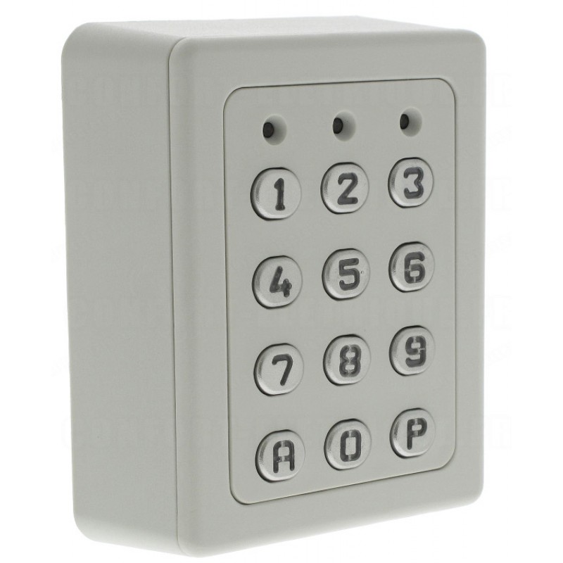 Standalone keypad | 2 Relay | 60 codes | metal keys | WHITE ABS case