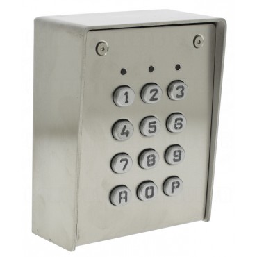 Inox Housing - metal keys - surface mounting - 12V AC/DC - IP65 - 1 relais CRT 1A / 1 open collector 250 mA