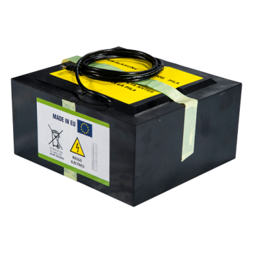 Zink-luchtbatterij - Spanning 6,0 V - Capaciteit 300 Ah (20ºC) - 120 x 125 x 221,6 mm / 5700 g - Voor back-up of direct gebruik