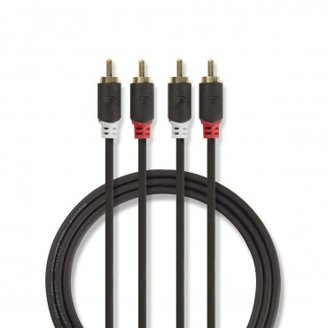 CABW24200AT: Stereo audio cable | 2x RCA male - 2x RCA male | Anthracite