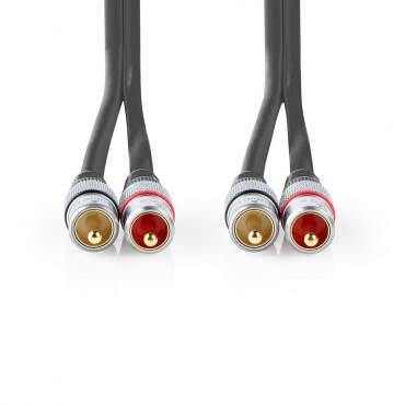 CAGC24200AT: Stereo Audio Cable | 2x RCA Male - 2x RCA Male | 0.75 m | Anthracite