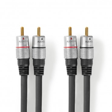 CAGC24200AT: Stereo Audio Cable | 2x RCA Male - 2x RCA Male | 0.75 m | Anthracite