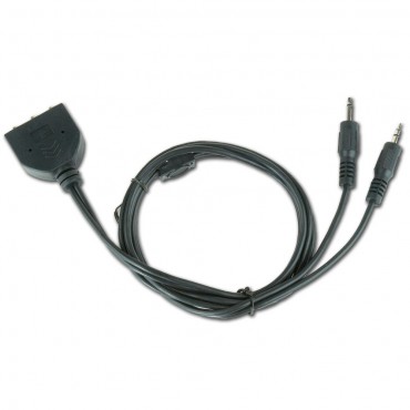 Verlengkabel+splitter voor microfoon, hoofdtelefoon en speakerset