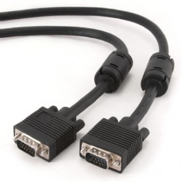 Premium VGA cable - Male-Male - 20 meters - VGA cable with two 15-pin connectors - Double shielding - Interference suppression filter - black 