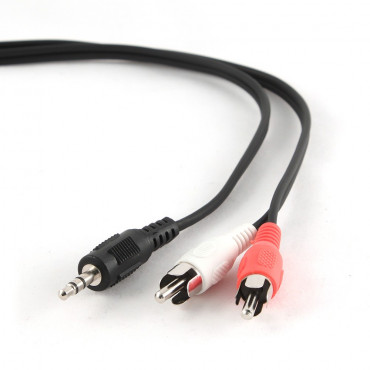 3.5 mm stereo to RCA plug cable, 0.2 m