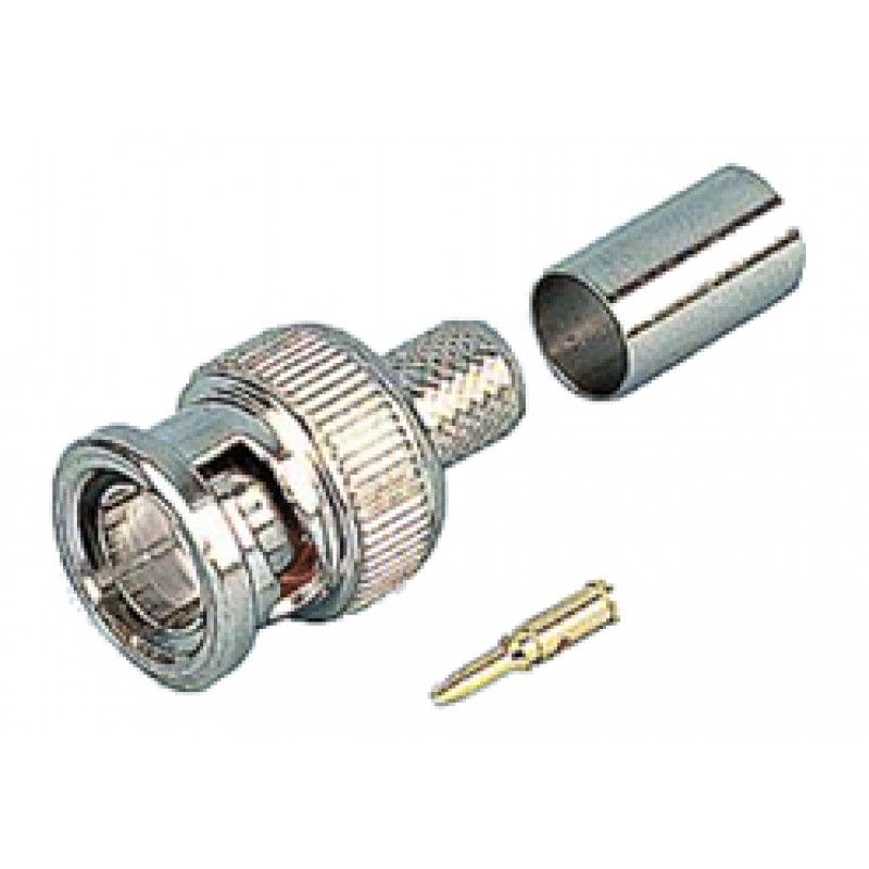 CON100 : BNC male connector for crimping - ECO - Cable RG59 - 1 unit 